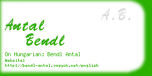 antal bendl business card